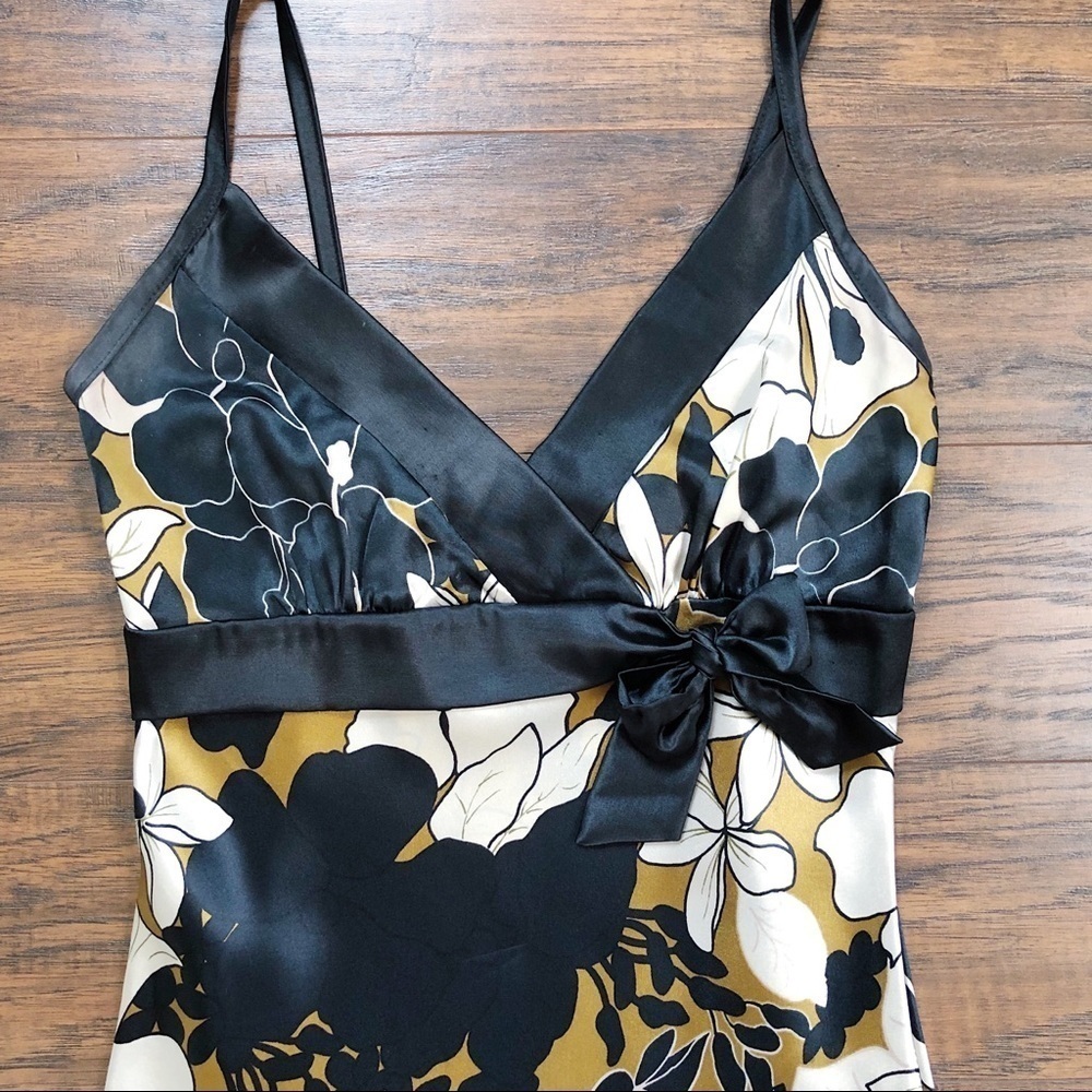 vintage • Y2K Forever 21 slip dress silky midi handkerchief hem bias floral - Picture 5 of 14